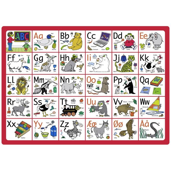 Abc Dækkeserviet  Rød