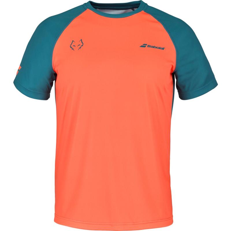 Babolat Crew Neck Tee Juan Lebron  Orange Dark Blue    M