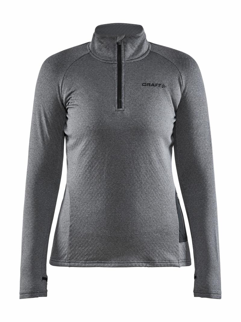 Craft   Core Trim Thermal Midlayer Kvinder   Dk Grey Melange L