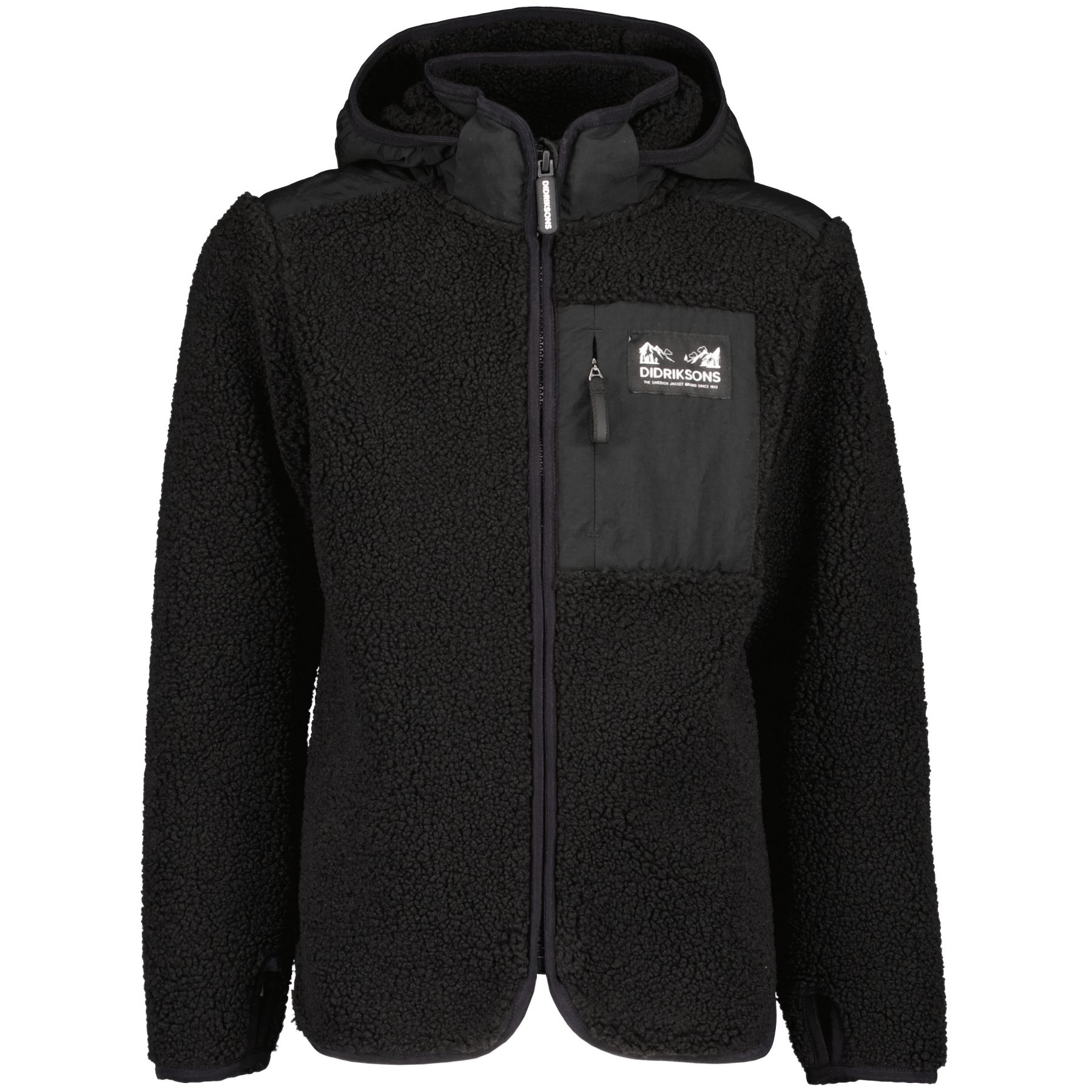 Didriksons Exa  Fleecejakke  Junior  Sort