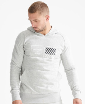 Mænds Superdry Sport   Train Core Hoodie   Grey Marl M