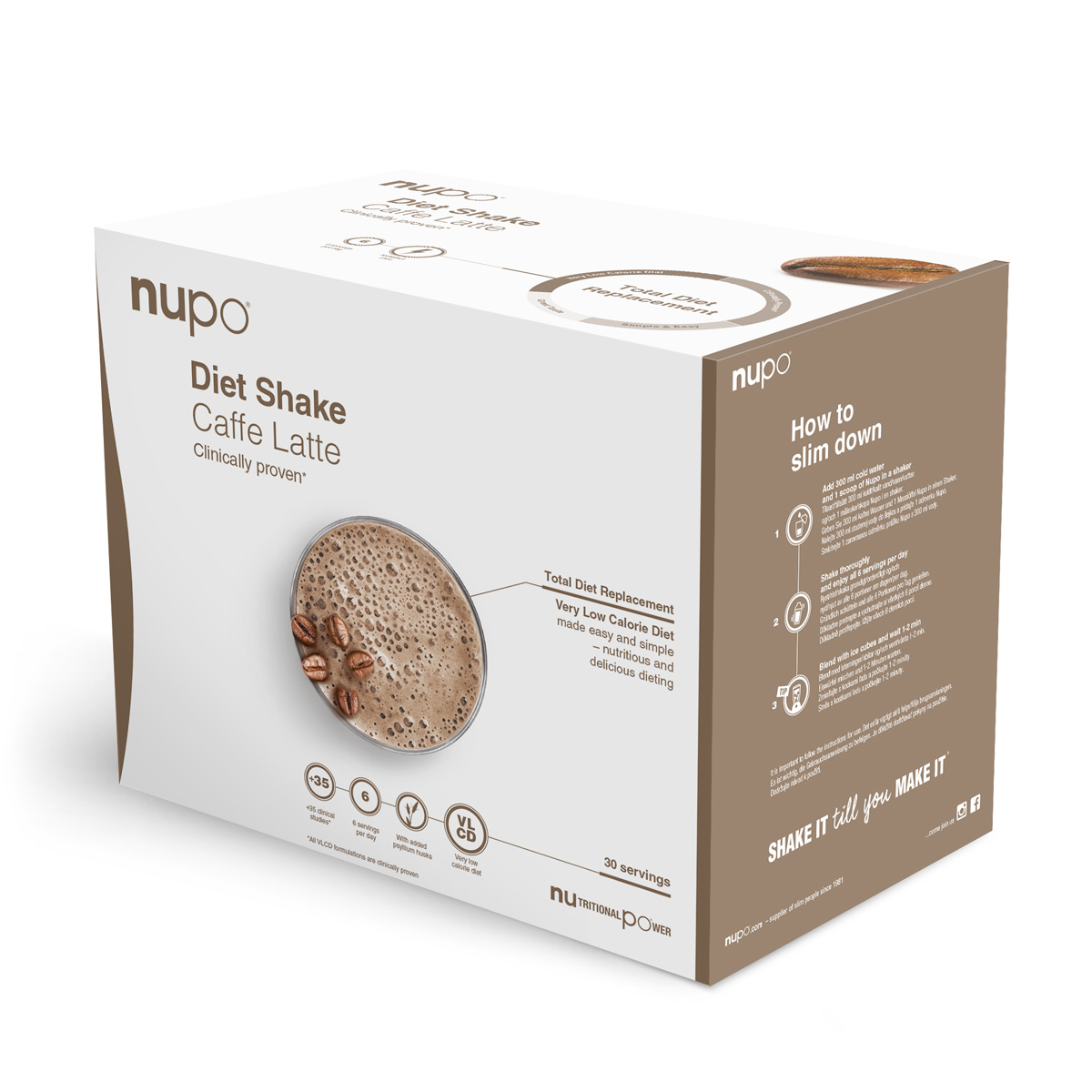 Nupo Diet Shake Cafe Latte   Value Pack  30 Port