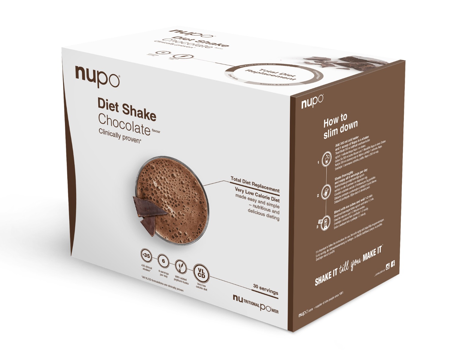 Nupo Diet Shake Chocolate   Value Pack  30 Port