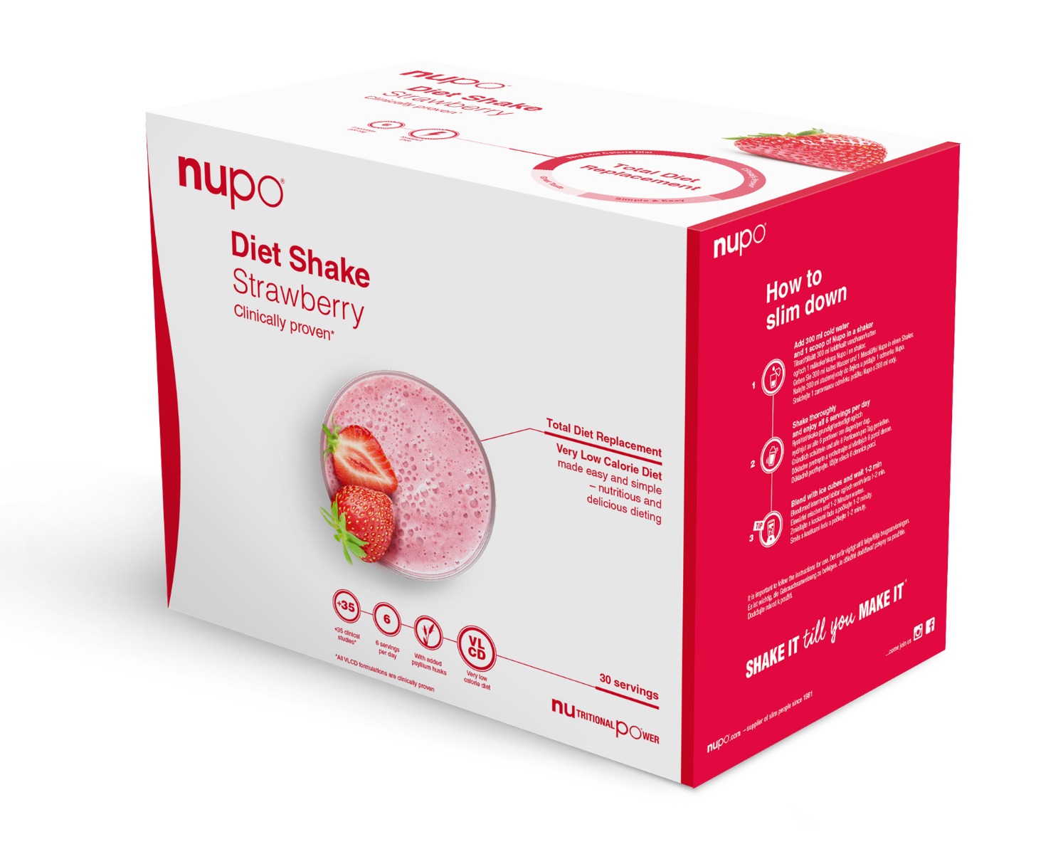 Nupo Diet Shake Strawberry   Value Pack  30 Port