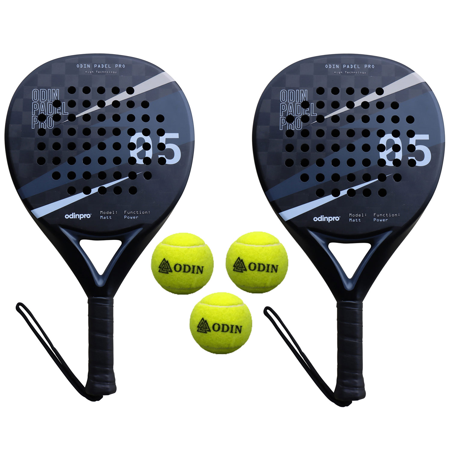 Odin Padel Pakketilbud Odin Padel Matt Power 18k Luxury Odin Padel Bolde 3 Stk