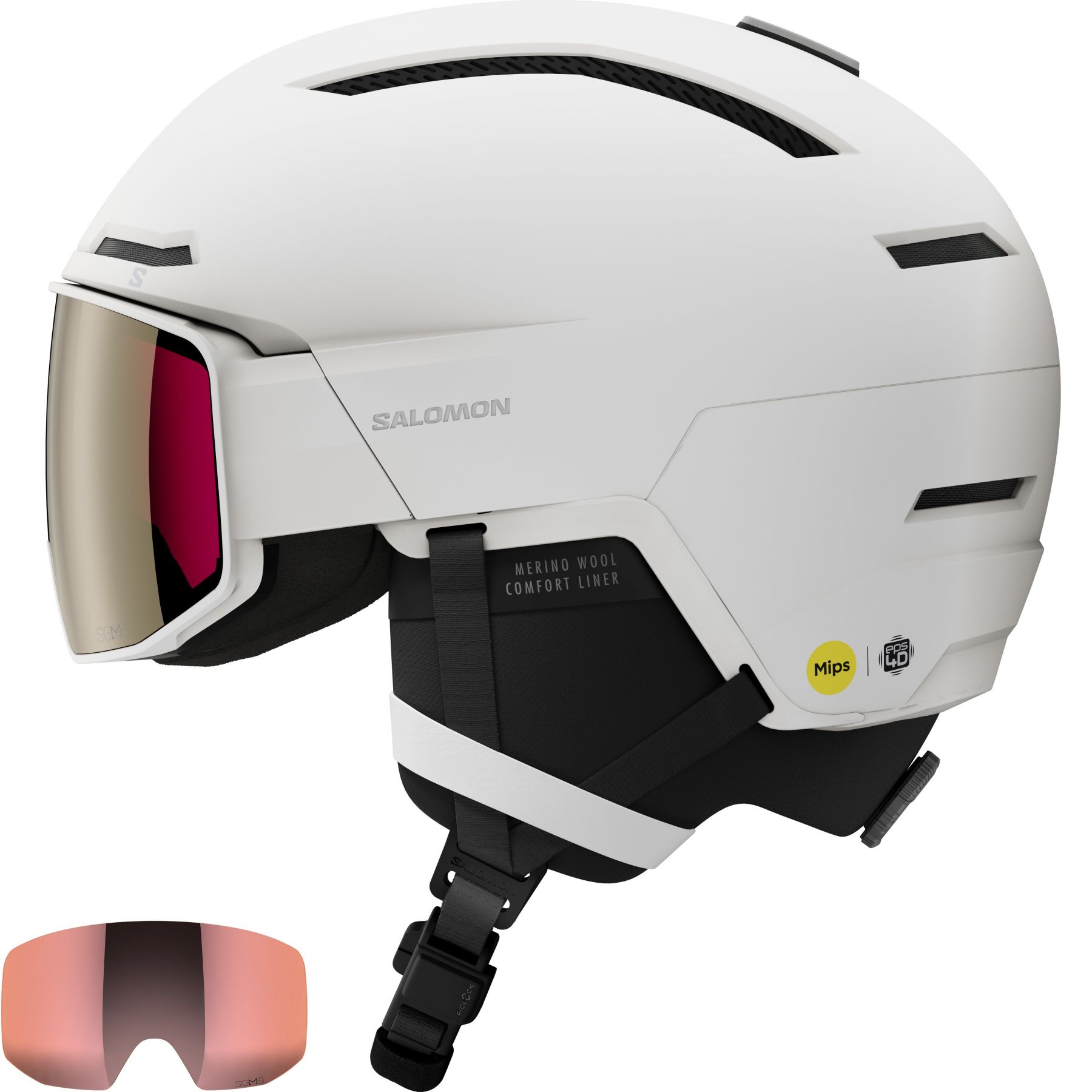 Salomon Driver Prime Sigma Plus Mips  Skihjelm Med Visir  Hvid