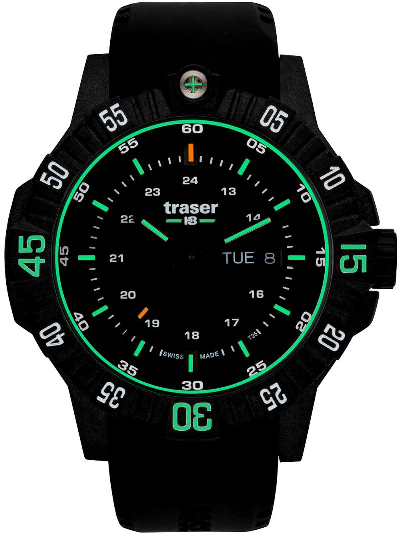 Traser 110723 Herreur P99 Q Tactical Sort Dykkerur Med Rem