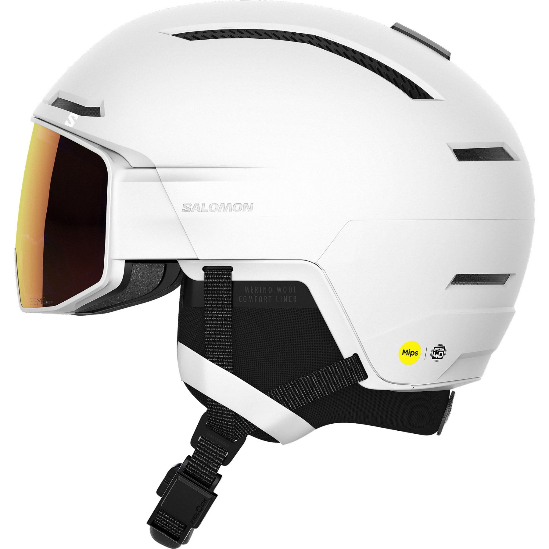 Salomon Driver Prime Sigphoto Mips  Skihjelm Med Visir  Hvid