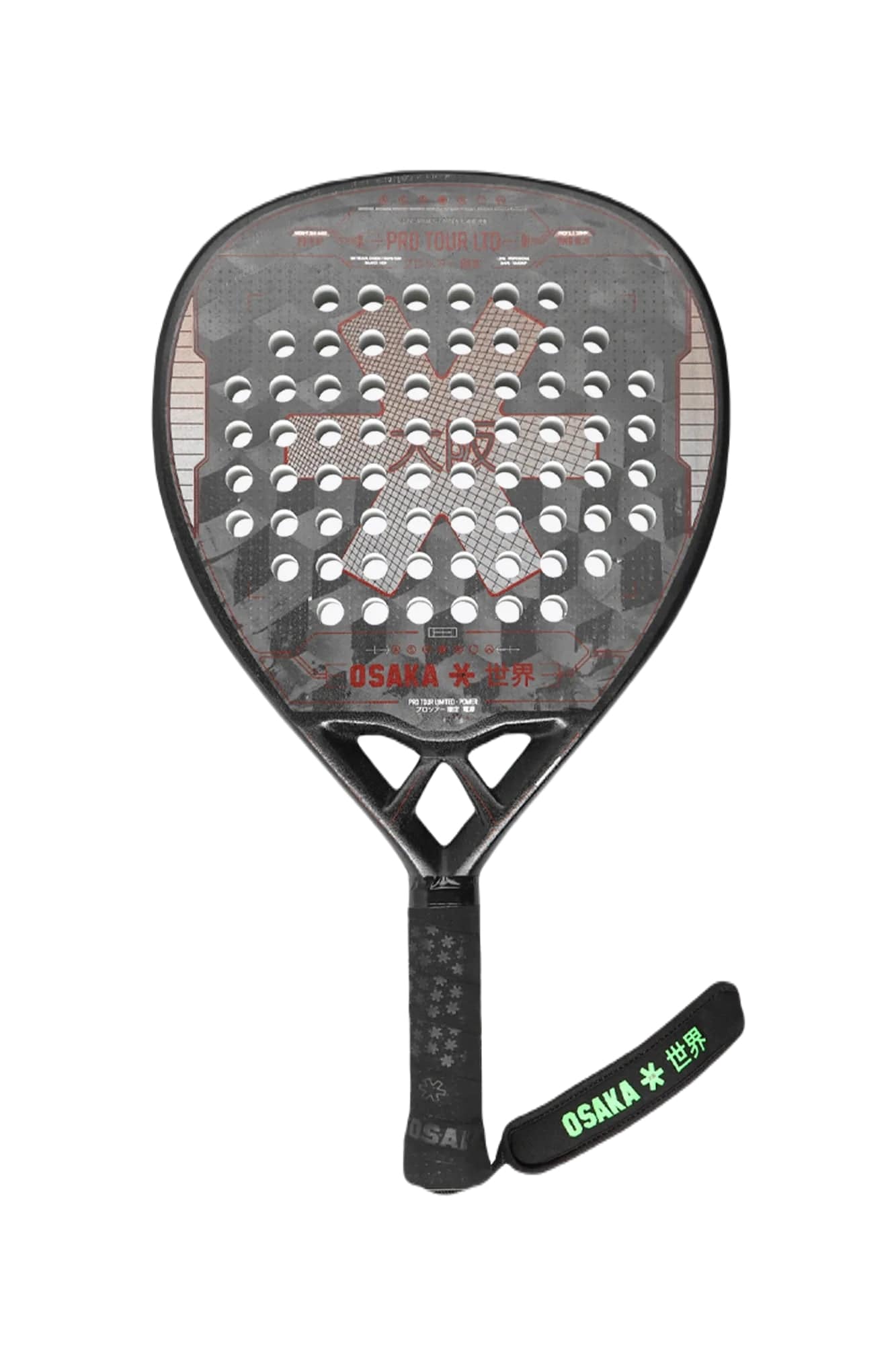 Osaka Pro Tour Ltd Power 2023 Padelbat  Black Red